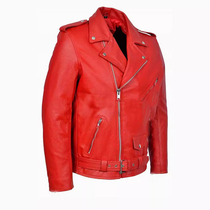 Leder Bikerjacke Herren Schwarz Gürtel Jetzt kaufen