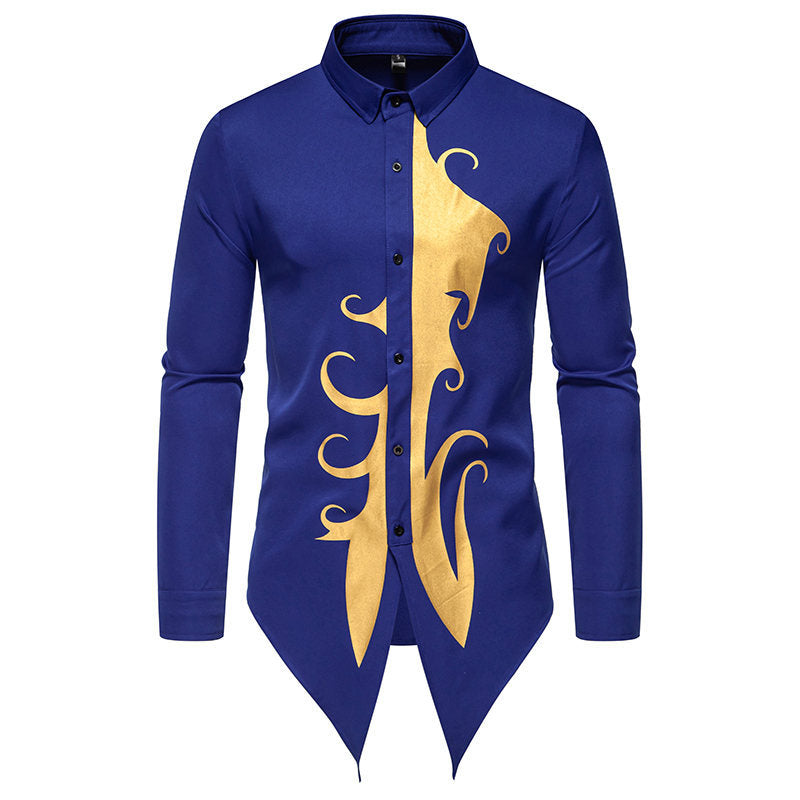 Herren Langarmhemd Elegantes Design Stilvoller Kragen Modern
