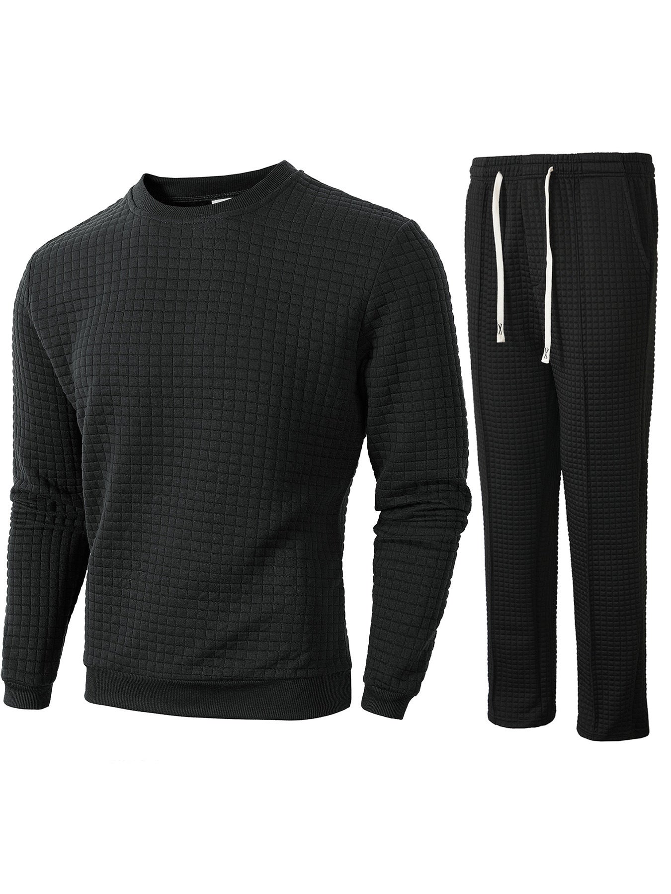 Herren Sweatshirt Jogginghose Set Bequem Sportlich Grau