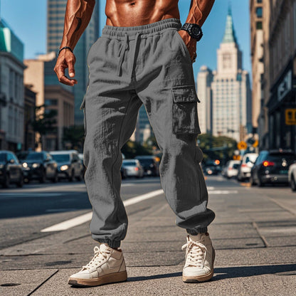 Herren Jogginghose Cargo Bequem Mit Verstellbarem Bund