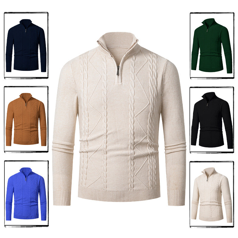 der neue Titel: Herren Strickpullover mit Halb-Zip und strukturiertem Muster BerlinGlamour - BerlinGlamour