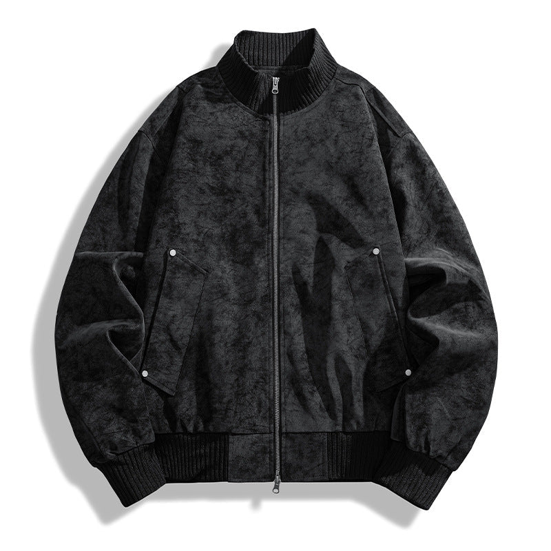 Herren Bomberjacke Modern Stylish mit Nappaleder Optik