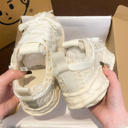 Damen Sneaker Modisch mit Weicher Sohle und Einzigartigem Design