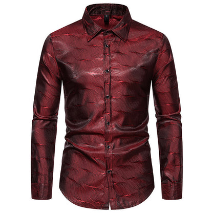 Herren Hemd Elegant Strukturmuster Berlin Stil