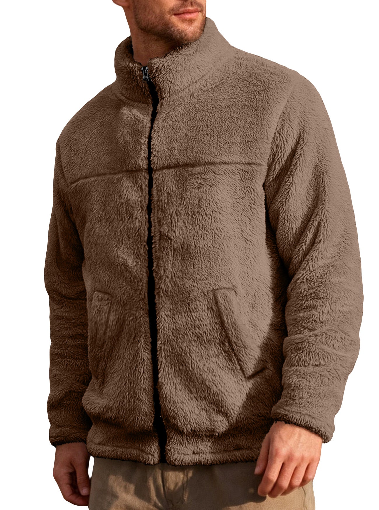 Herren Fleecejacke Weich Warm Hochkragen Outdoor