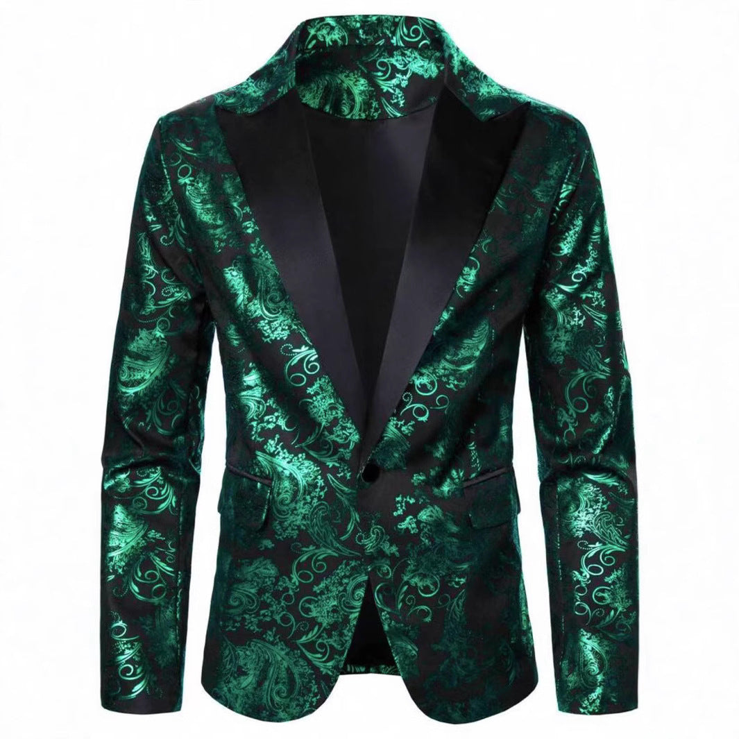 Herren Smokingsakko Elegant Floral Muster Schwarz