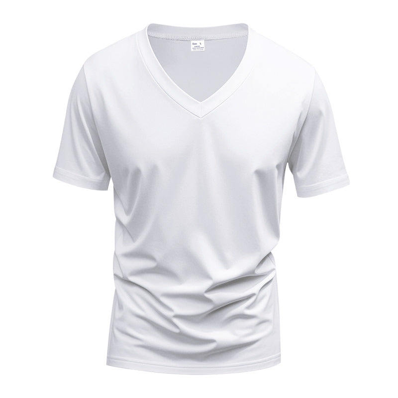 Herren T-Shirt V-Ausschnitt atmungsaktiv Sportlich