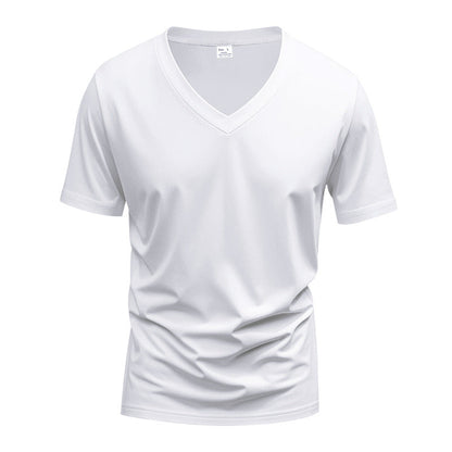 Herren T-Shirt V-Ausschnitt atmungsaktiv Sportlich