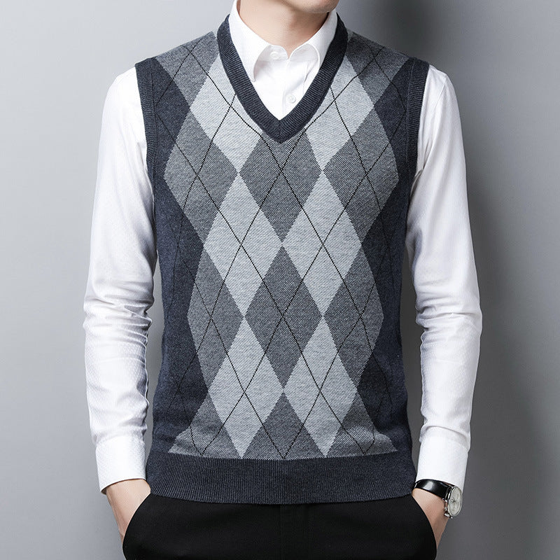 Herren Strickweste Elegante Argyle Style