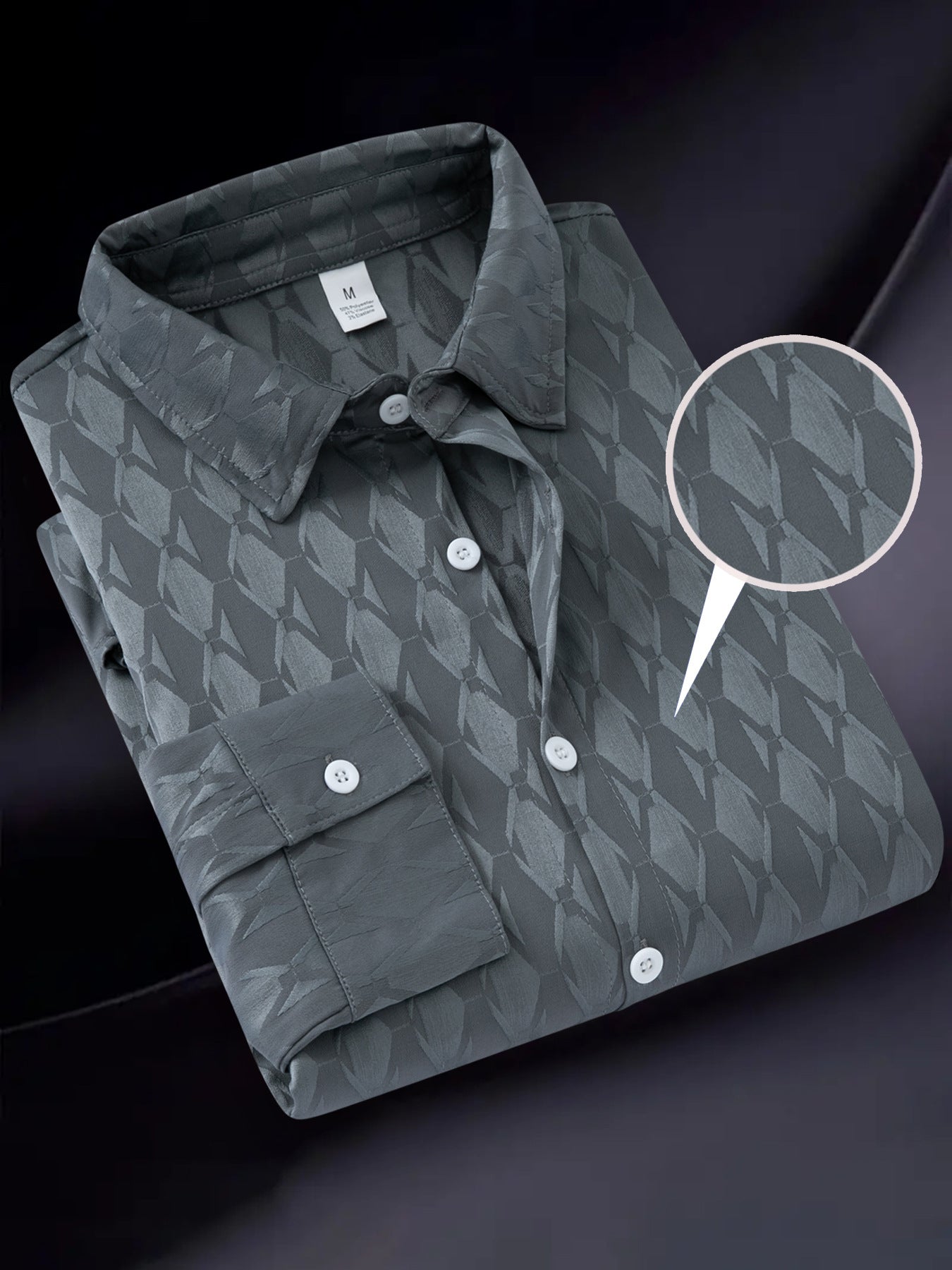 Herren Hemd Modern mit Struktur Muster Hochwertig Elegant