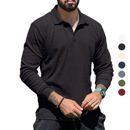 Herren Strickpullover Lang Knopfleiste Strukturiert Modern