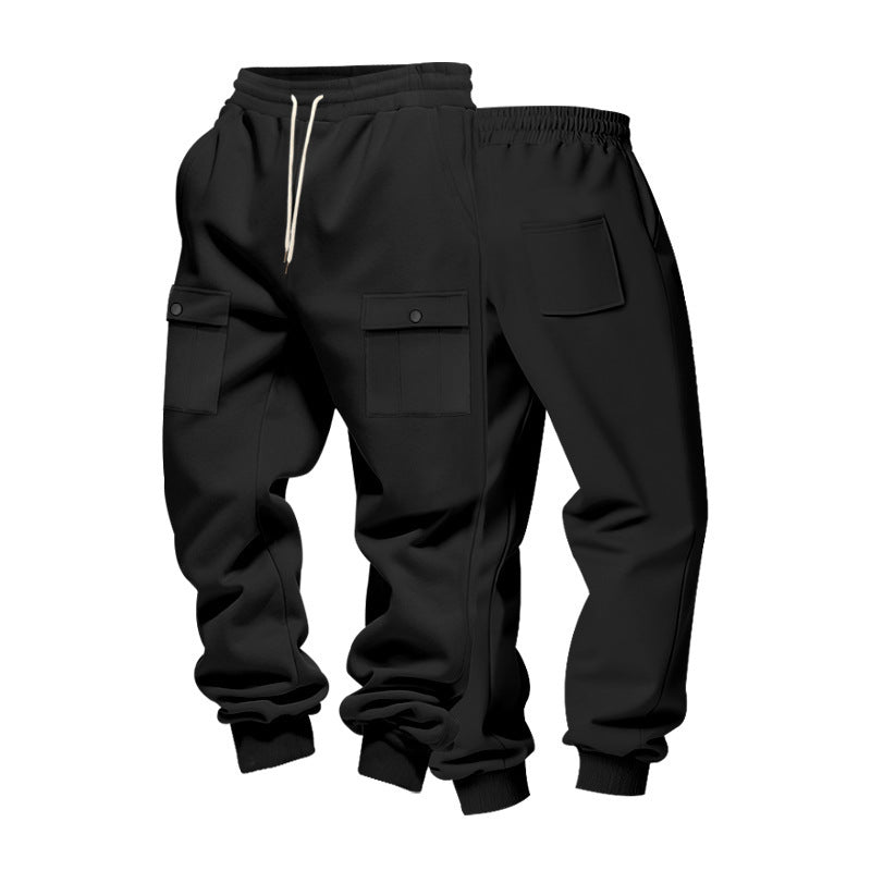 Herren Jogginghose Bequem Elastisch mit Taschen Baumwolle