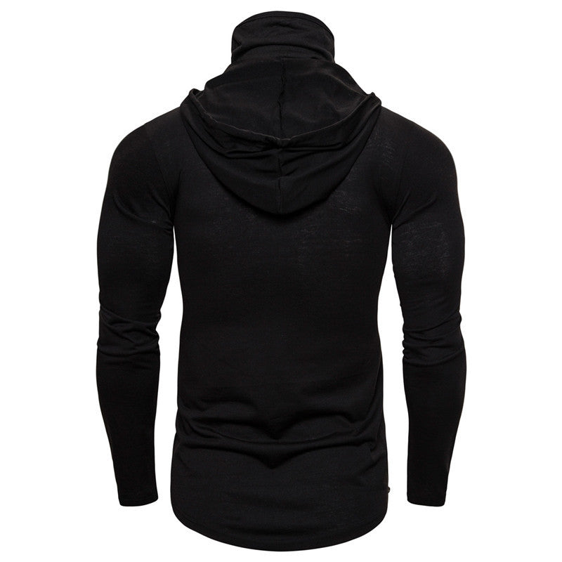 Herren Hoodie Skelett Design Gesichtsschutz Schwarz