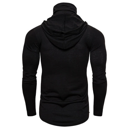 Herren Hoodie Skelett Design Gesichtsschutz Schwarz