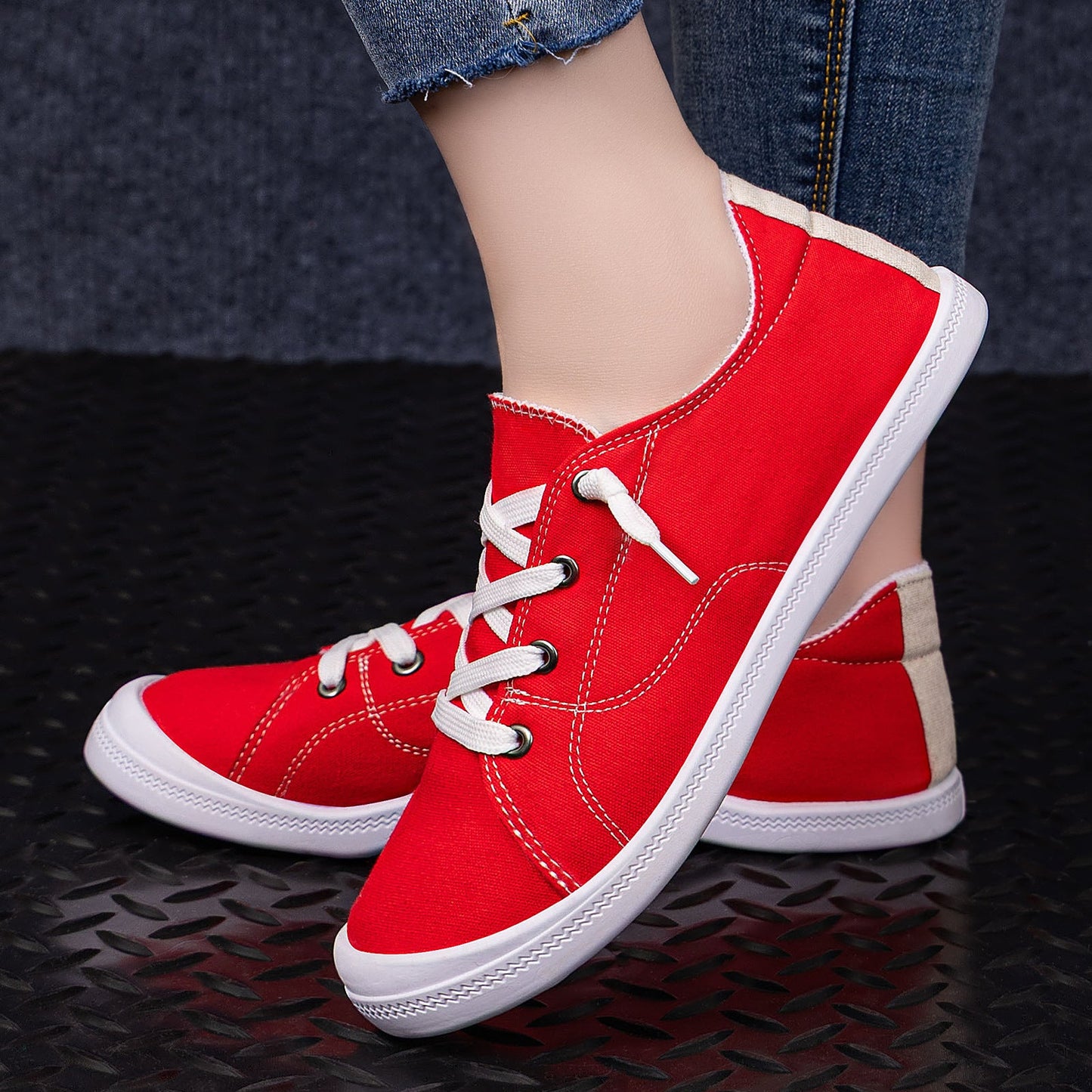 Damen Sportschuhe Canvas Bequem Schnürsenkel Mode - BerlinGlamour