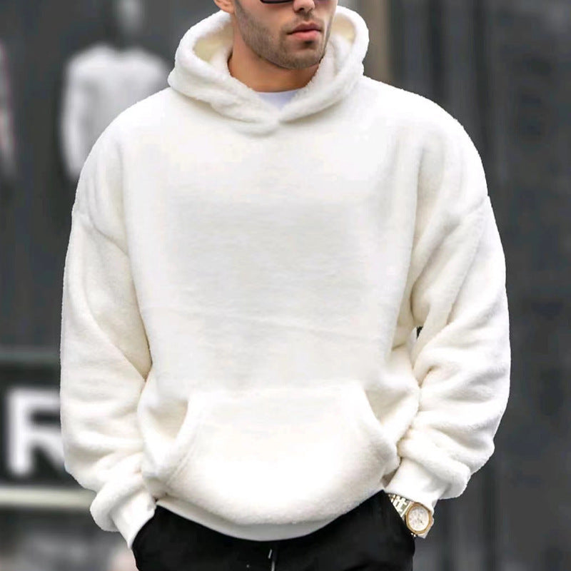 Herren Kuschelpullover Oversized Kapuze Warm
