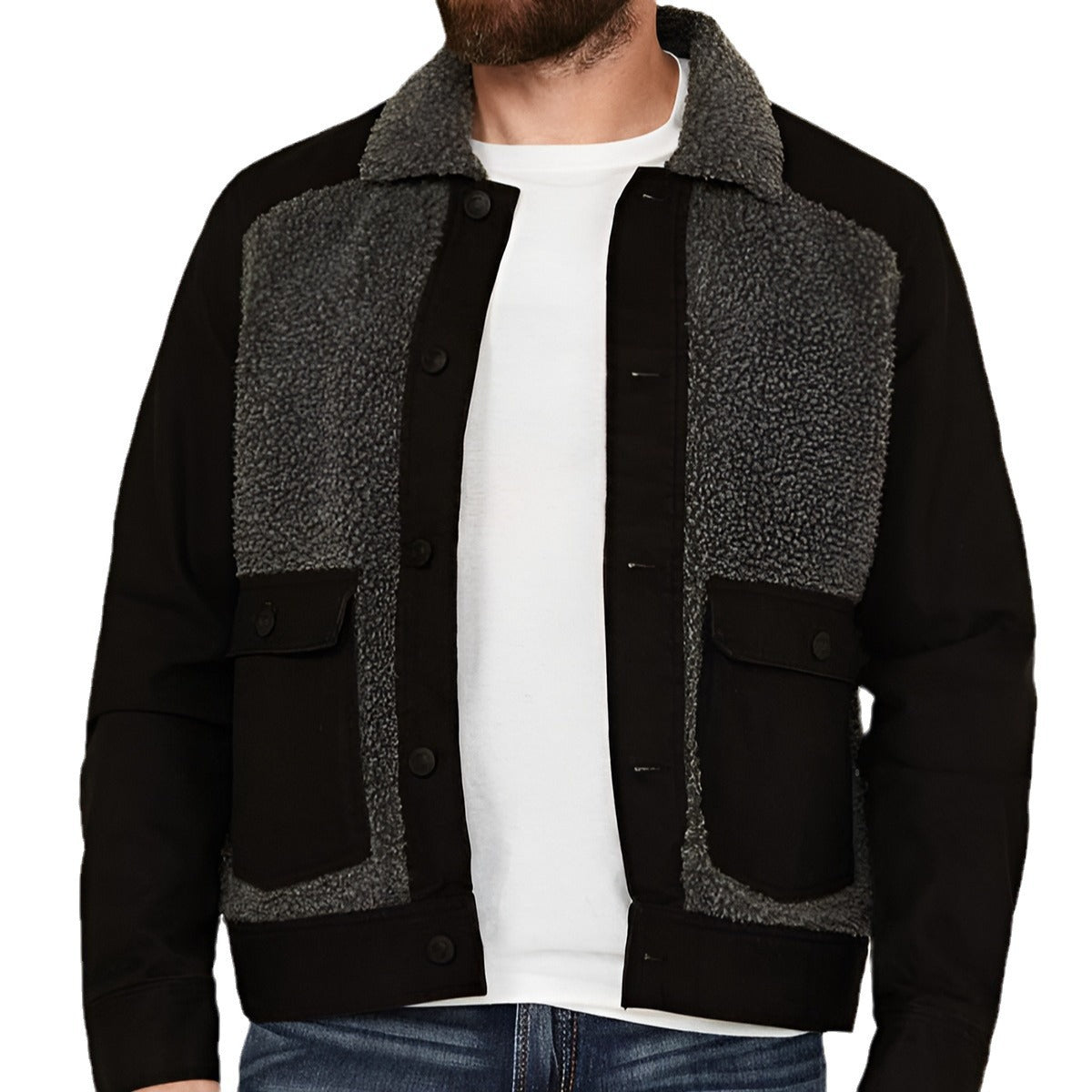 Herren Fleecejacke Warm Mit Taschen Weich