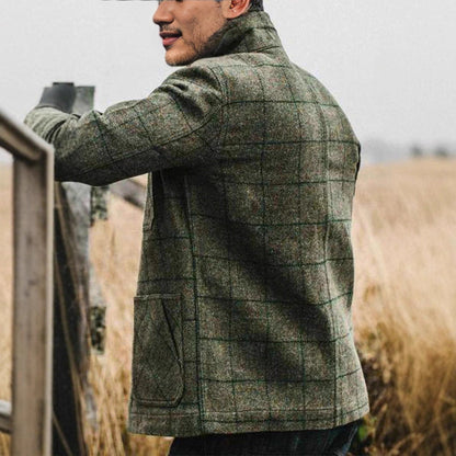 Herren Wolljacke Elegante Karo Zeitlos Modern