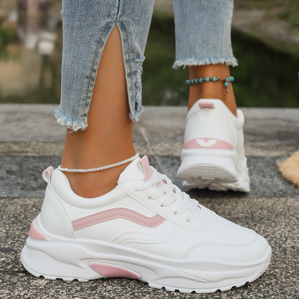 Damen Sportschuhe Fitness Sneaker Laufsohle Weich Komfortabel