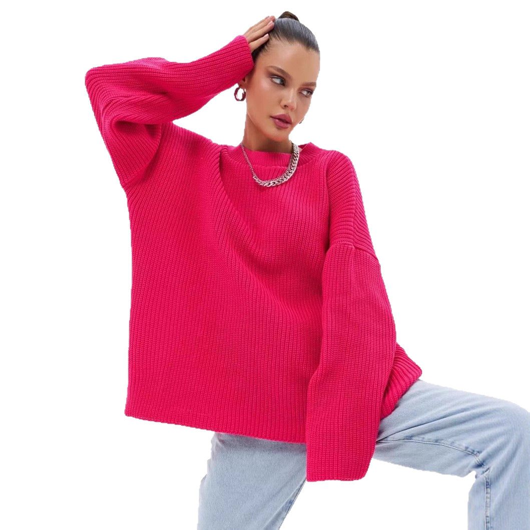 Damen Strickpullover Oversized Modern Großzügig