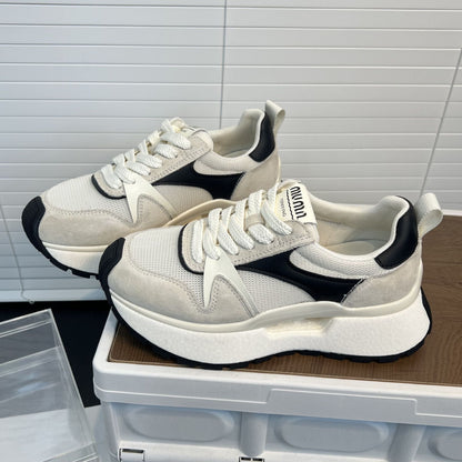 Damen Sneaker Chunky Bequem Elastisch Rutschfest