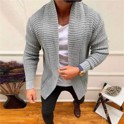 Herren Strickjacke Offener Schnitt Tiefes Revers Modern