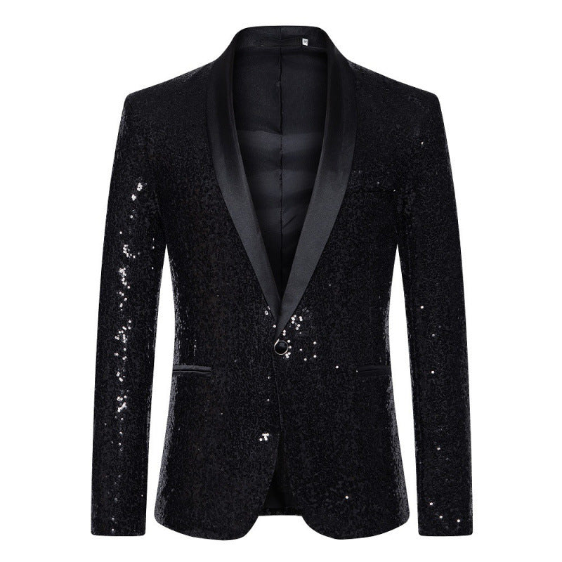 Glitzernder Herren Blazer Paillettenjacke Elegant