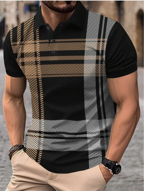 Herren Polohemd Gestreift Modern Sportlich