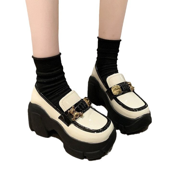 Damen Plateauschuhe Glänzend Plateau Schuhe Modisch