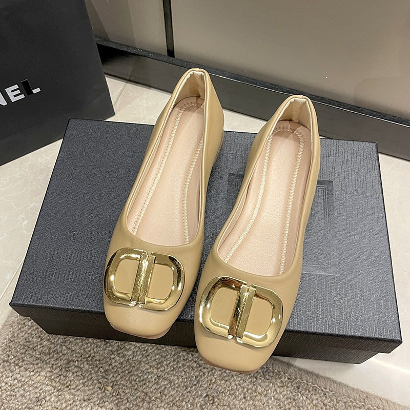 Damen Ballerinas Elegante Schnalle Schuhe Schwarze Mode