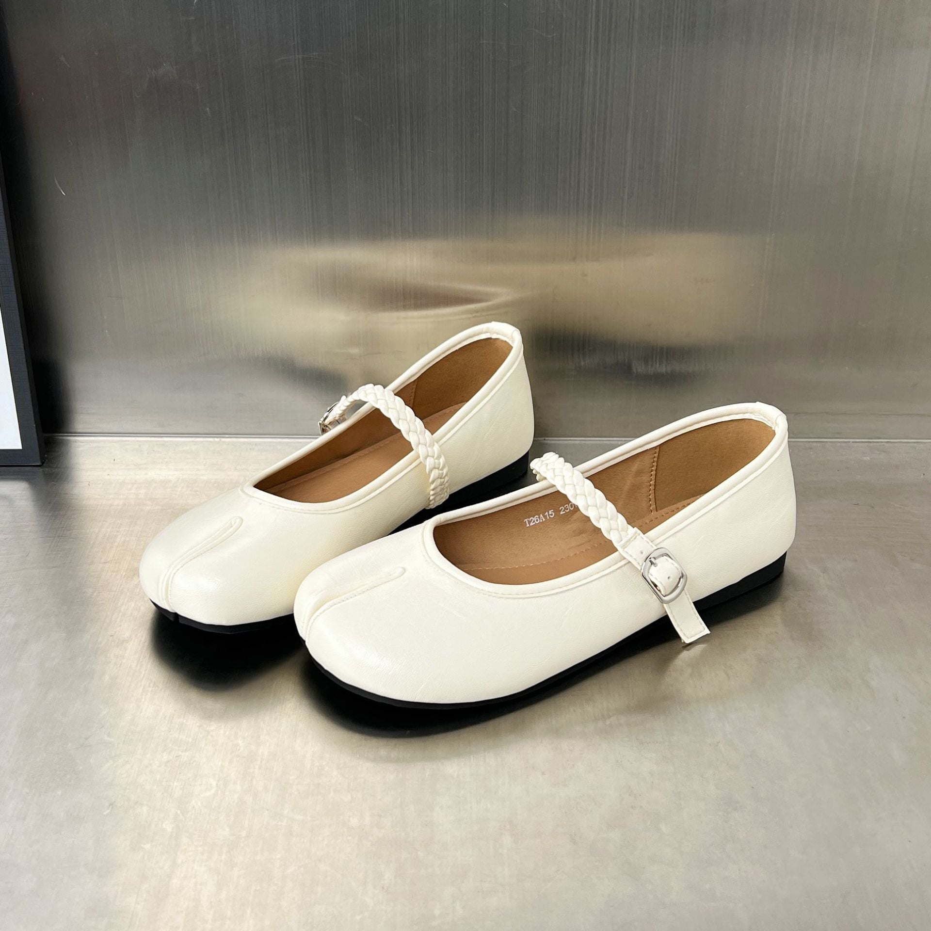 Damen Ballerinas Geflochtener Riemen Weiches Innenfutter - BerlinGlamour
