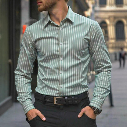 Herren Hemd Slim Fit Streifenmuster Modern