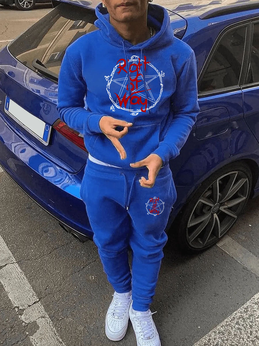 Herren Sportset Kapuzenpullover Jogginghose Graffiti Druck - BerlinGlamour