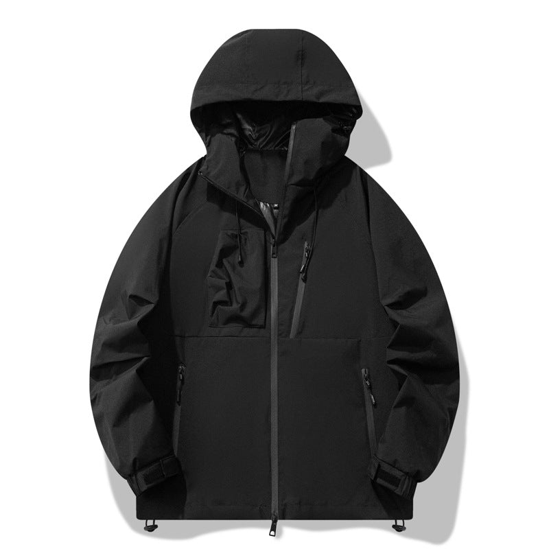 Herren Outdoor-Jacke Wasserabweisend Reißverschluss Taschen - BerlinGlamour