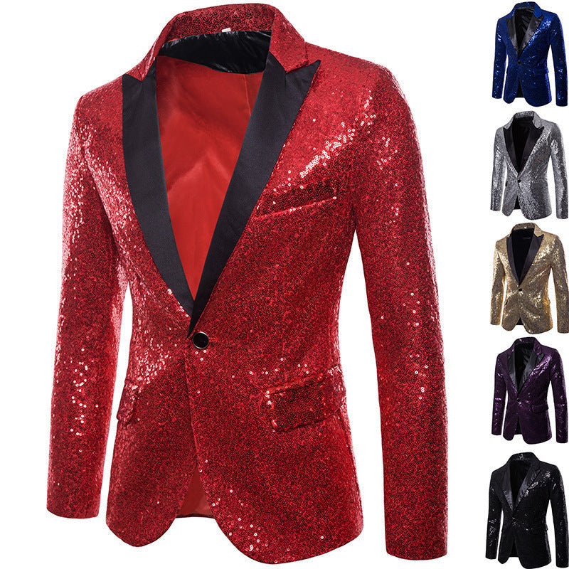 Herren Blazer Pailletten Glitzerjacke Elegant - BerlinGlamour