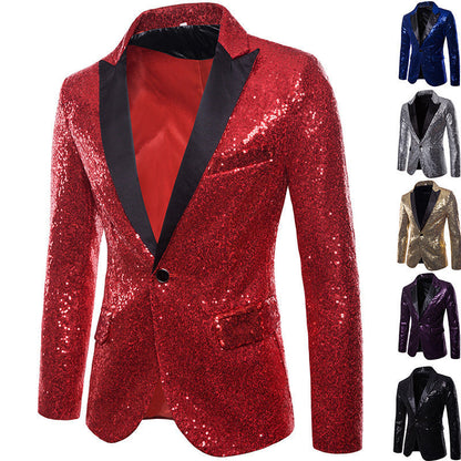Herren Blazer Pailletten Glitzerjacke Elegant - BerlinGlamour