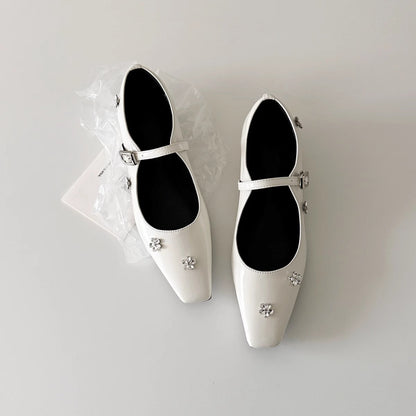 Damen Ballerinas Blumen Dekor Komfort Riemen