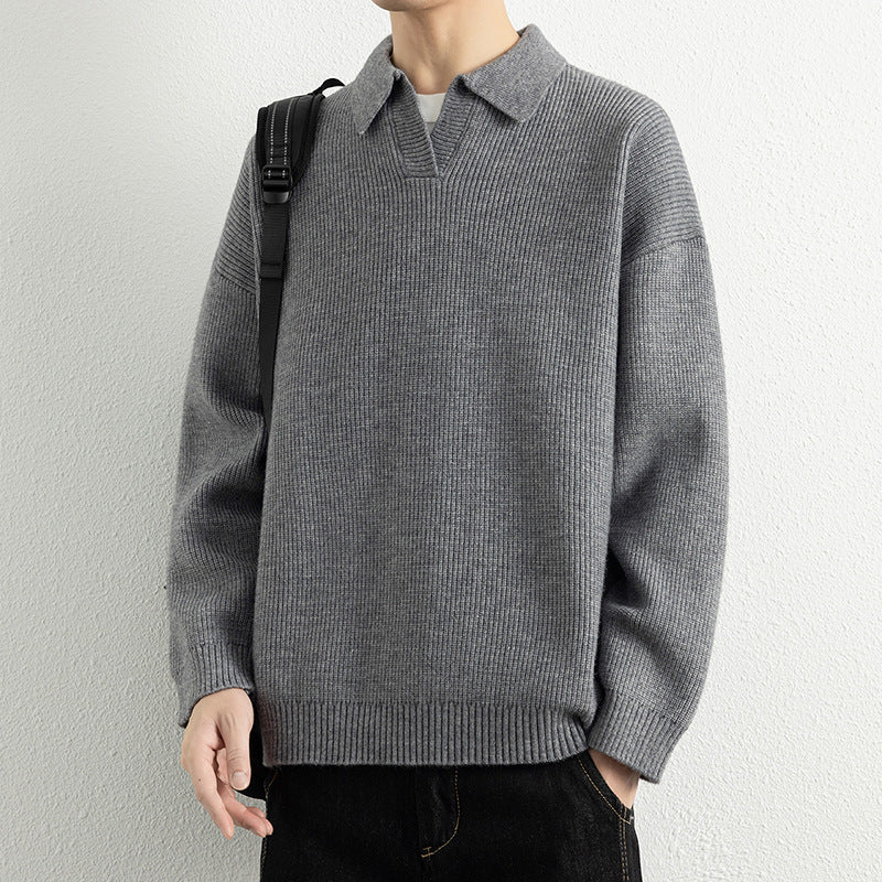 Herren Strickpullover Modern V-Ausschnitt Sportlich