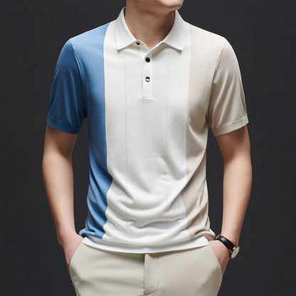 Herren Poloshirt Farbblock Design Modern Sportlich