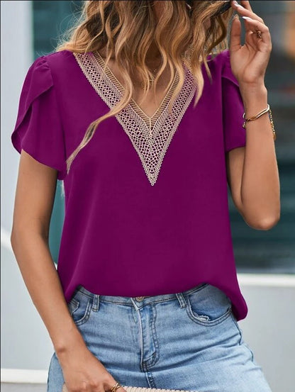 Elegante Damenbluse mit Spitze Modern