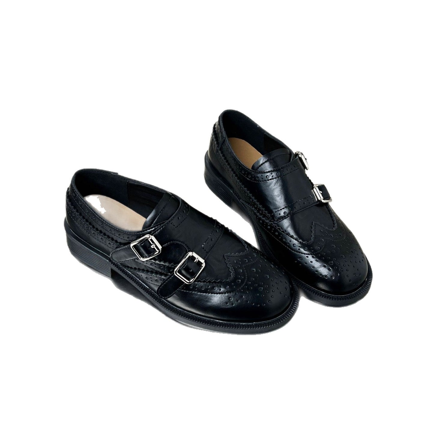 Damen Schnürschuhe Elegante mit Doppelschnalle Modisch