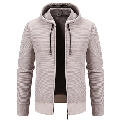 Herren Strickjacke Modern mit Kapuze Elegante Design