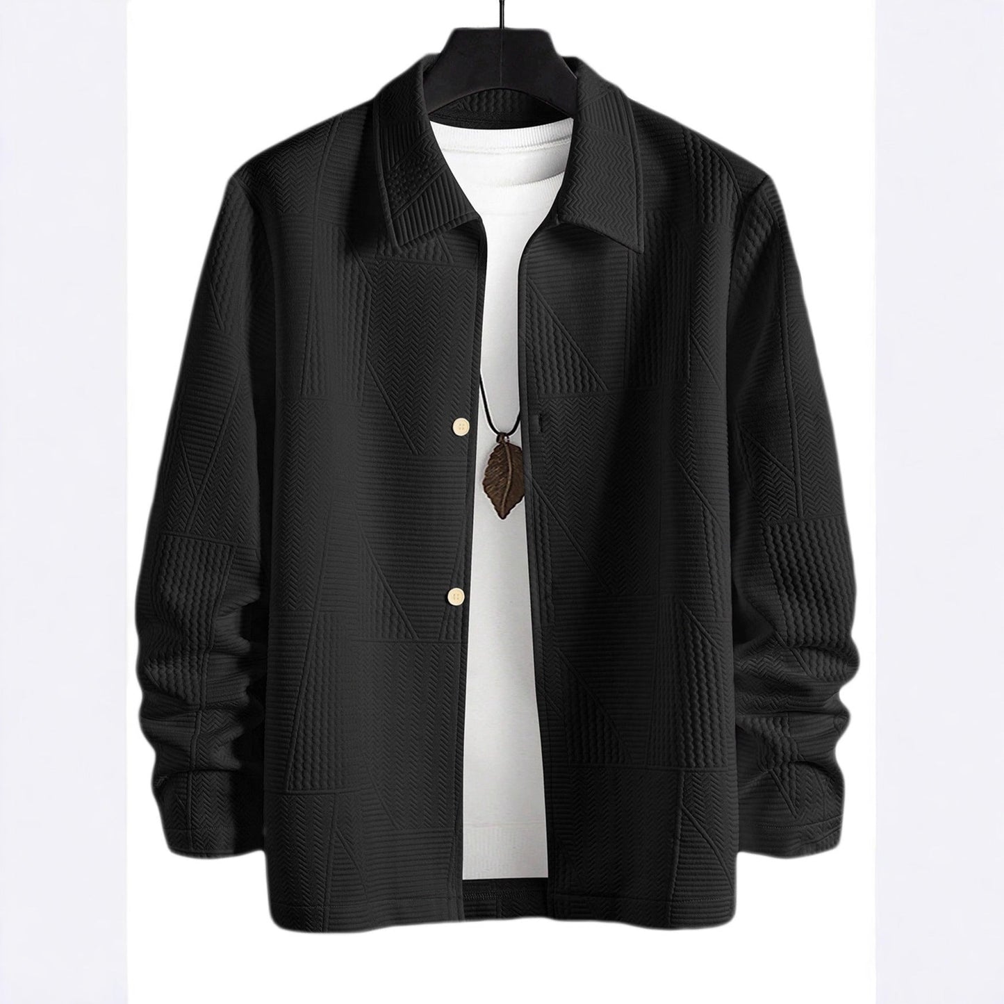 Herren Hemdjacke Modern Strukturiert Knöpfe Elegant