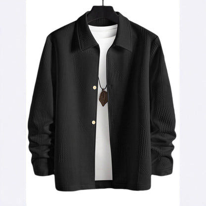 Herren Hemdjacke Modern Strukturiert Knöpfe Elegant