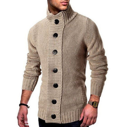Herren Strickpullover Kuschelig Hochkragen Modern