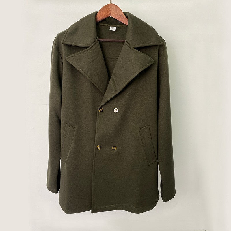 Herren Mantel Doppelreiher Eleganter Wollmantel Berliner Stil