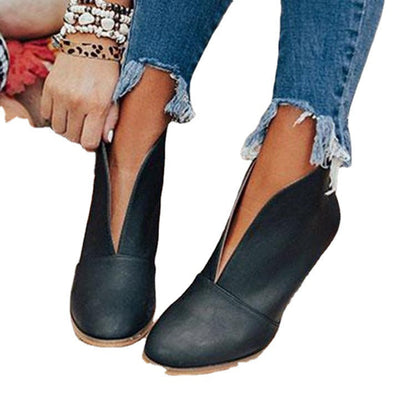 Damen Ankle Boots Stiefel Hochwertig Schnürsenkel Schwarz