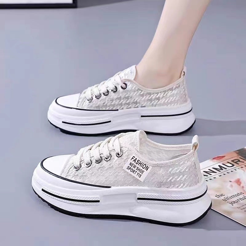 Damen Sneaker Plateau Modisch Atmungsaktiv