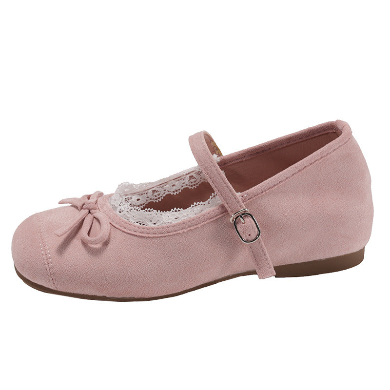 Damen Ballerinas Elegant Spitze Schnallenverschluss