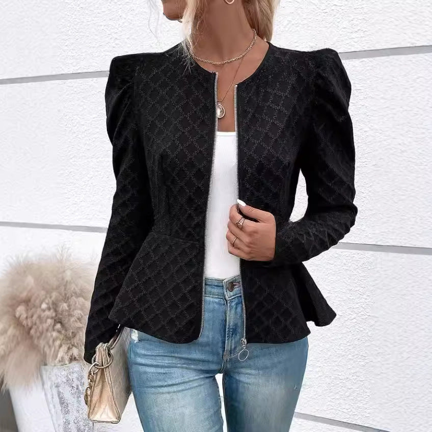 Damen Blazer Modern Puffärmel Elegant